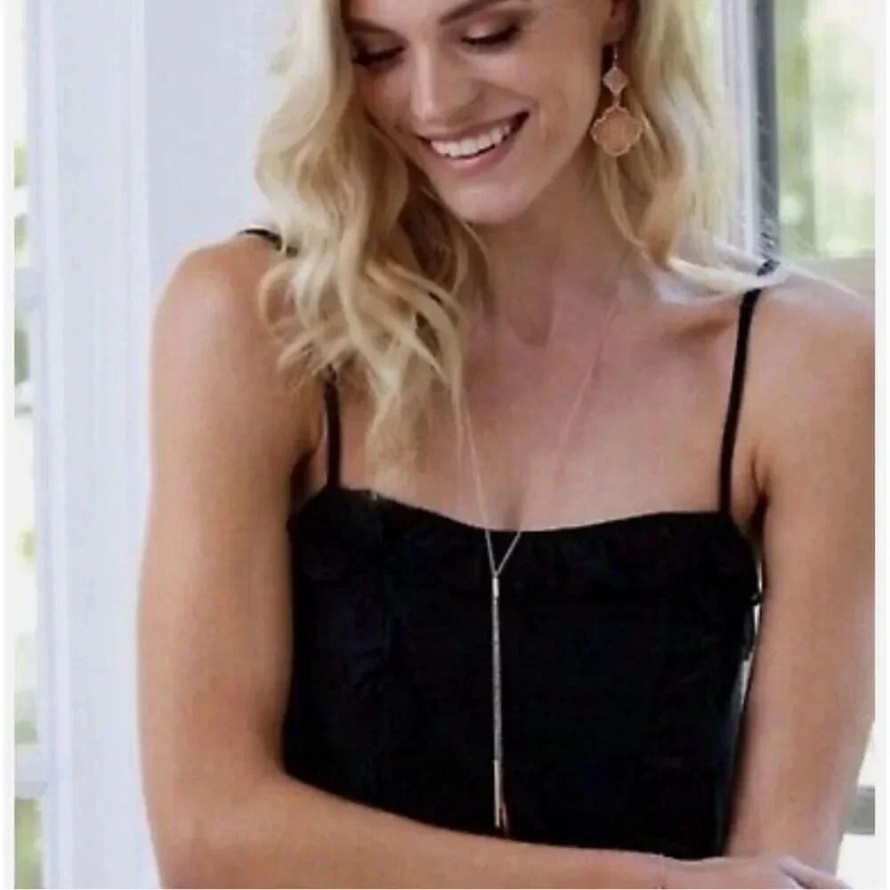 PARK LANE JEWELRY | "Eve" Necklace‎ Rose Gold Lariat "Y" Style Delicate Bar Ends